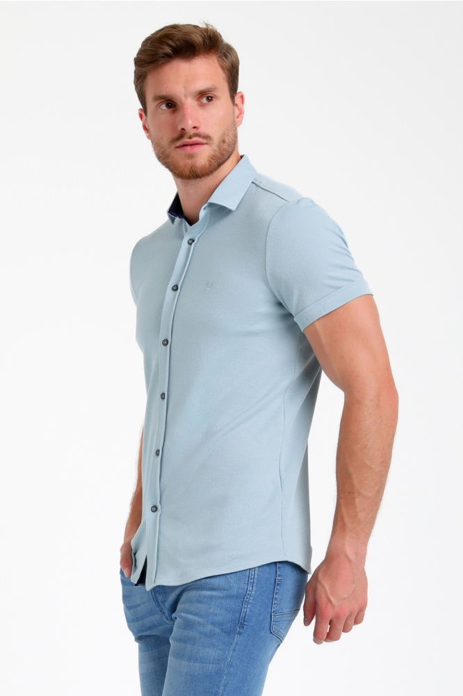 OVERHEMD MET STRUCTUUR 335532 4001 bright blue